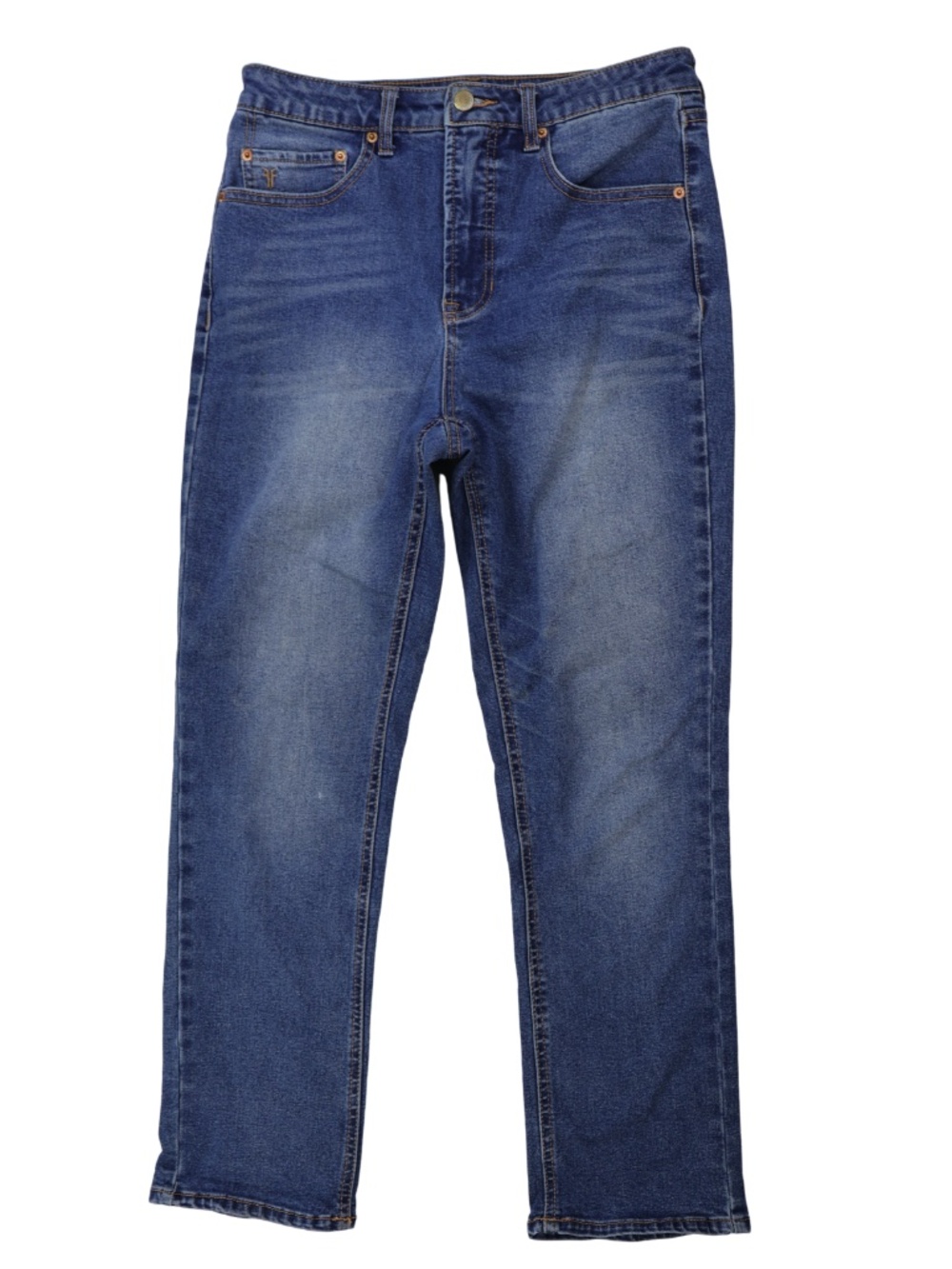 FRYE Medium Wash High Rise Straight Leg Jeans Size 6 Premium Denim